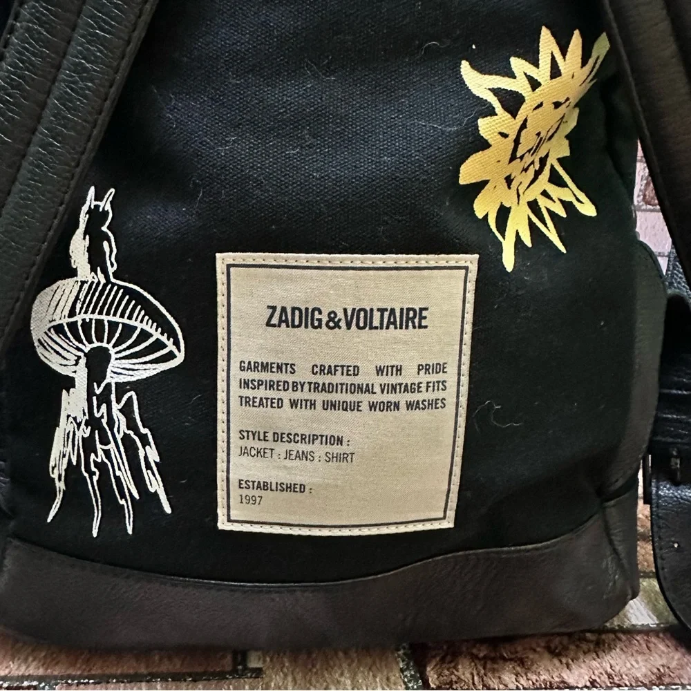 ZADIG & VOLTAIRE Black Graphic Men's Backpack RARE